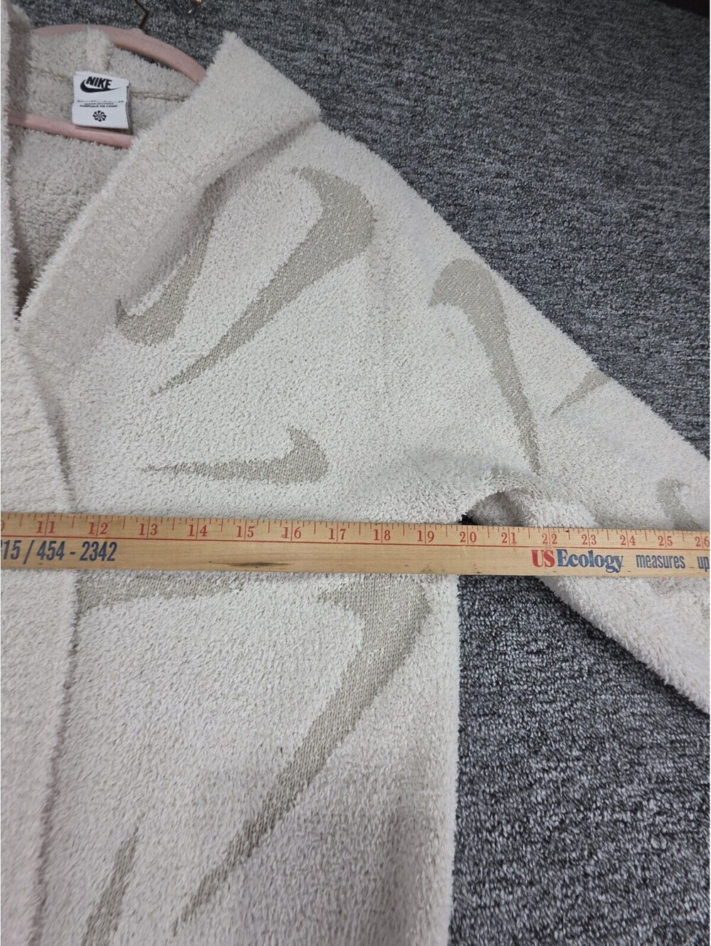 Nike Sportswear Phoenix Cozy Boucle White Long Knit Cardigan, Size XS - Picture 8 of 12